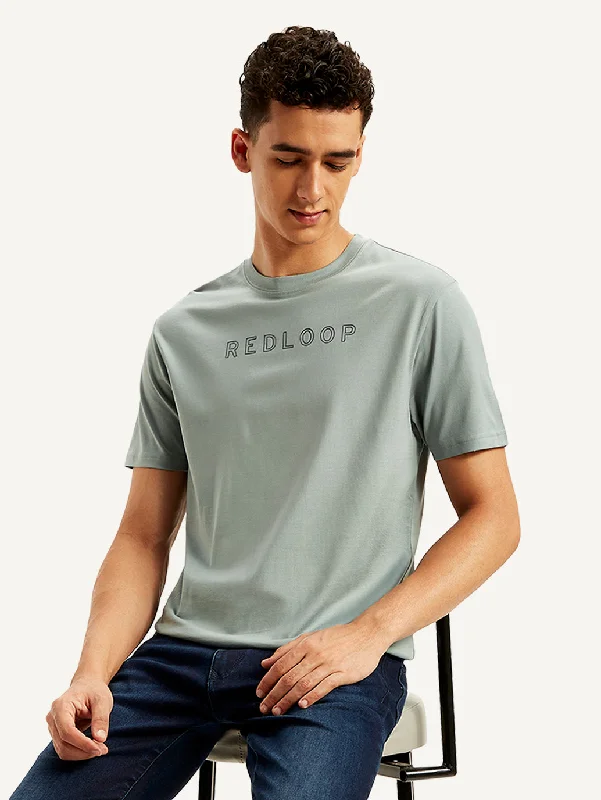 Men's Shirts with High NecksMen's Typographic Print Crew Neck T-shirt