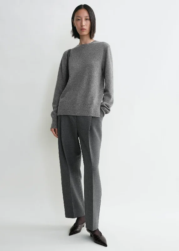 Men's Sweaters in Bright ColorsCrew-neck cashmere knit grey