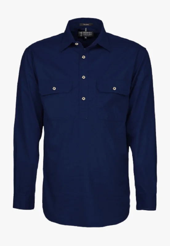 Men's Oxford Shirts for a Preppy StylePilbara Mens Closed Front Work Shirt RM200CF