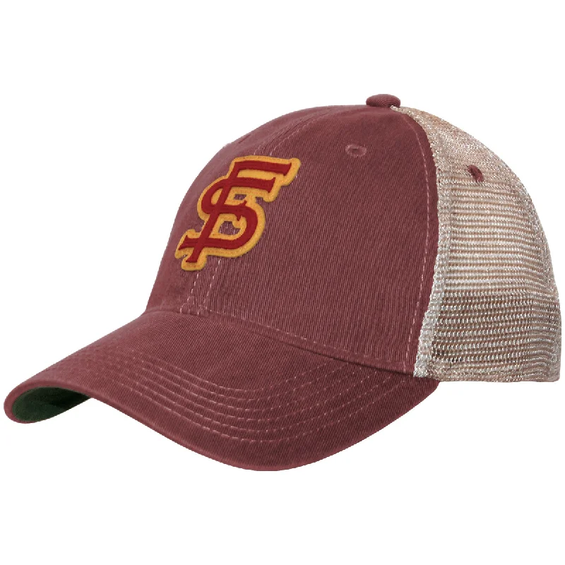 Adjustable Baseball Caps for KidsLegacy Vault FS Logo Felt Design Adjustable Relaxed Trucker - Garnet