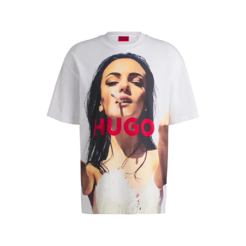 Solid-Colored Men's ShirtsOversize-fit T-shirt in cotton with high-impact print
