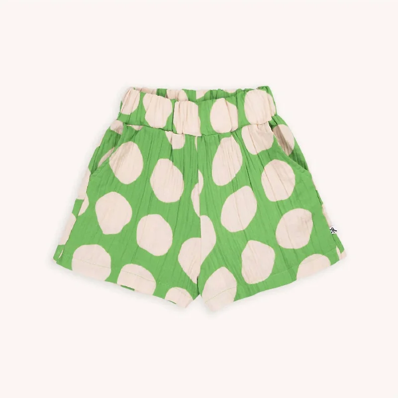 Breathable Men's Exercise ShortsGirl's Long Shorts In White/green