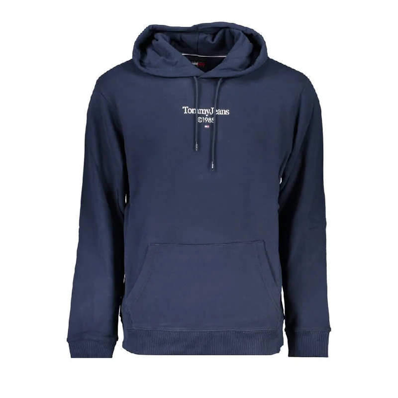 Men's Sweaters with Built-In ScarvesTommy Hilfiger Blue Cotton Men's Sweater