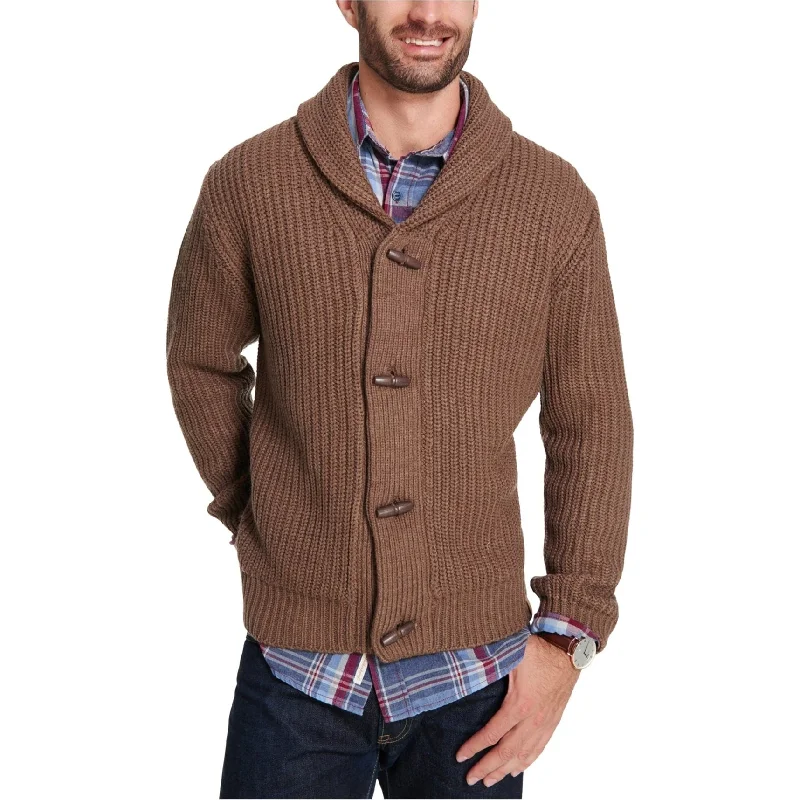 Men's Sweaters with Shawl CollarsWeatherproof Mens Toggles Cardigan Sweater, Brown, X-Large Men's Sweaters with Shawl CollarsWeatherproof Mens Toggles Cardigan Sweater, Brown, X-Large