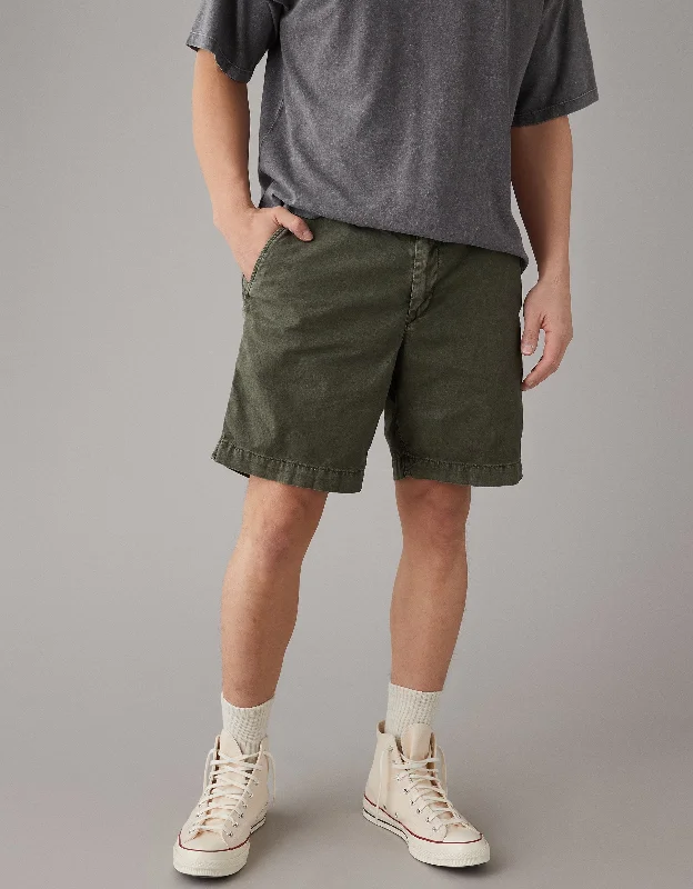 Office-Appropriate Men's Dress ShortsAE Flex 9" Weekend Linen-Blend Short