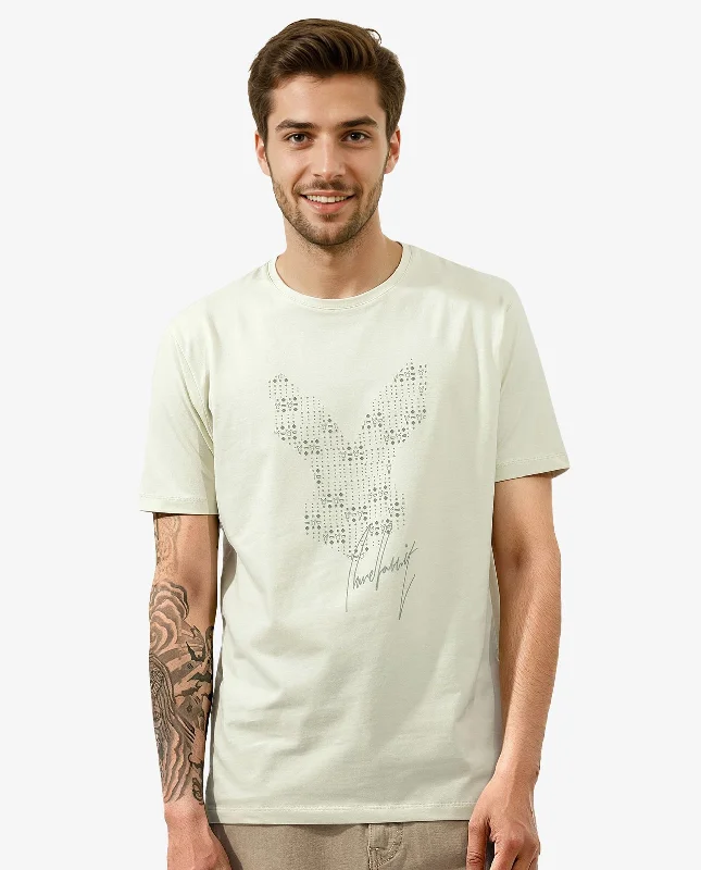 Men's Shirts with Button-Down CollarsRare Rabbit Articale Mens Larry Pastel Green Cotton Fabric Short Sleeve Crew Neck Regular Fit Printed T-Shirt Men's Shirts with Button-Down CollarsRare Rabbit Articale Mens Larry Pastel Green Cotton Fabric Short Sleeve Crew Neck Regular Fit Printed T-Shirt