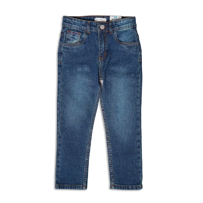 Men's Jeans with Embroidered LogosBlue Super Slim Jeans