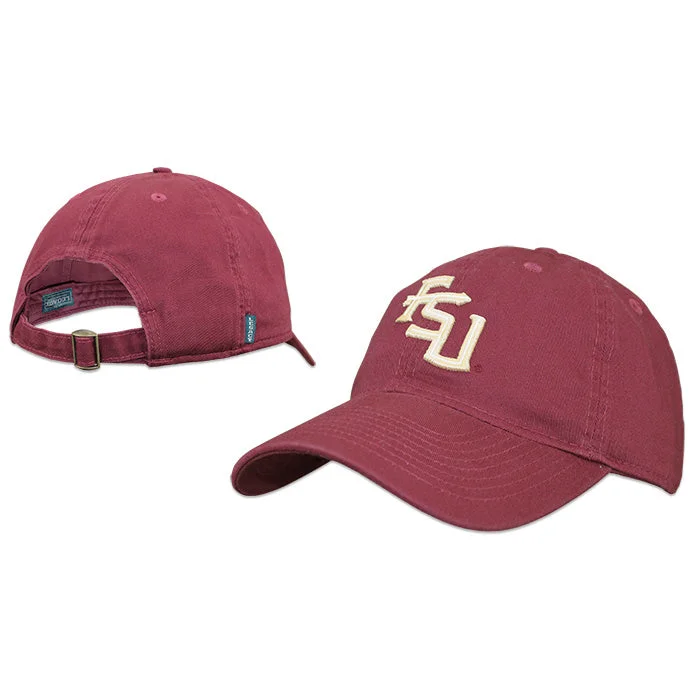 Lightweight Baseball CapsAdjustable Relaxed Twill Cap with Stacked FSU Garnet by Legacy Lightweight Baseball CapsAdjustable Relaxed Twill Cap with Stacked FSU Garnet by Legacy