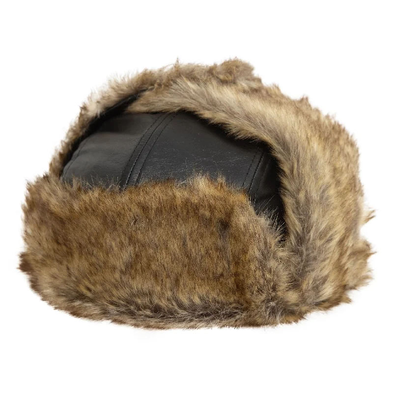 Funky Bucket CapsNew Era Image Leather Black Trapper Hat
