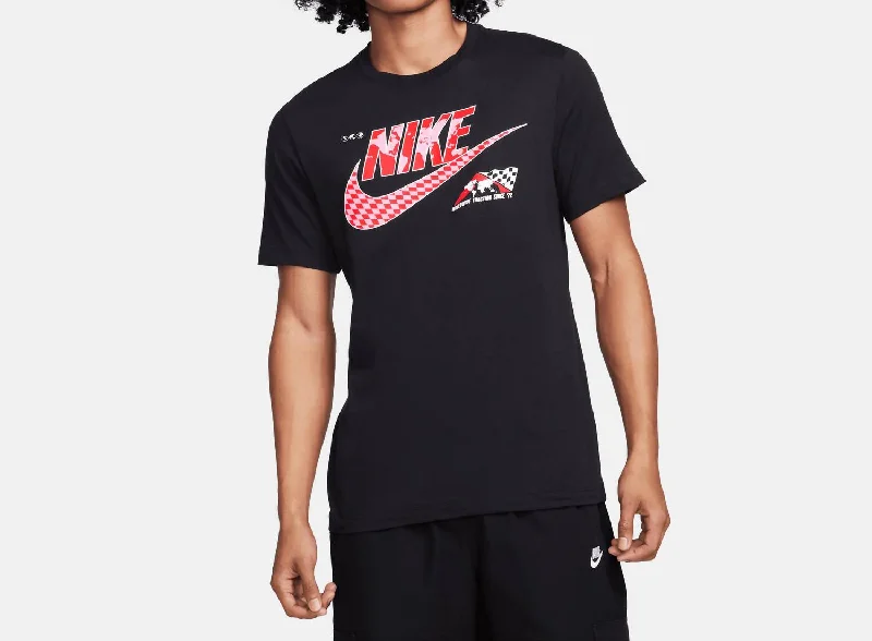 Men's Shirts with Hidden PocketsMen's Checkered Flag T-Shirt In Black