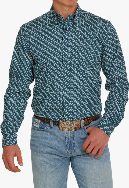 Men's Performance Fabric Shirts for All-Day ComfortCinch Mens Geo Print Long Sleeve Shirt