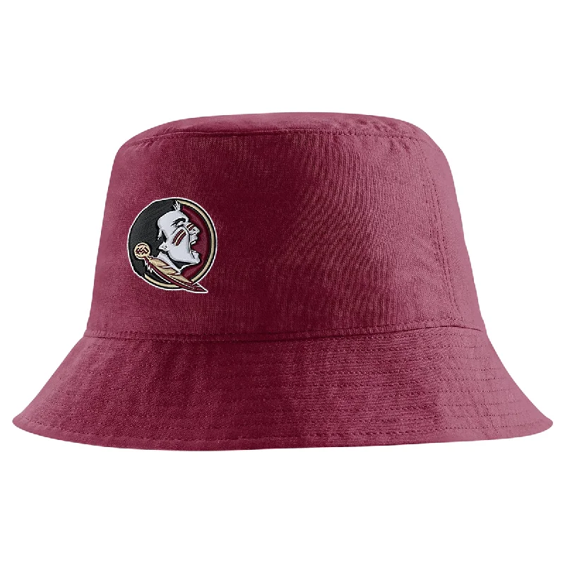 Plain Beanie CapsNike Seminole Logo Core Bucket Hat - Garnet