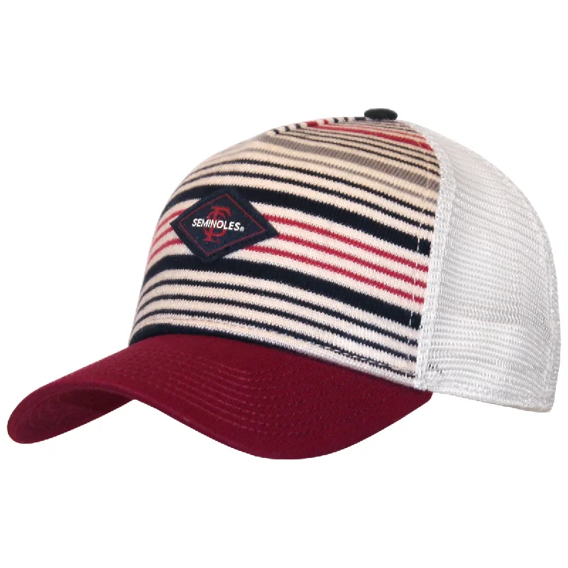 Funky Snapback HatsThe Game Seminoles Woven Label Knit Front Trucker