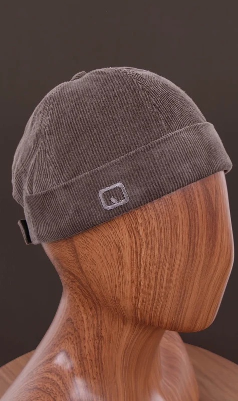 Trendy SnapbacksQL Velvet Docker Hat in Taupe