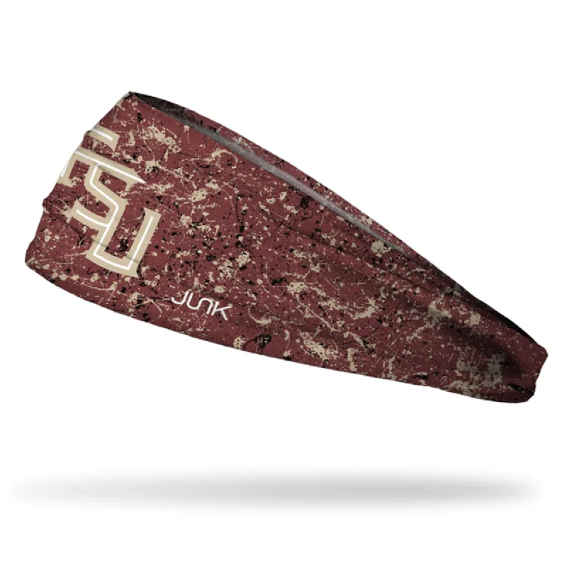 Comfortable Bucket Hats for TravelJunk Brands Stacked FSU Splatter Headband - Garnet Comfortable Bucket Hats for TravelJunk Brands Stacked FSU Splatter Headband - Garnet