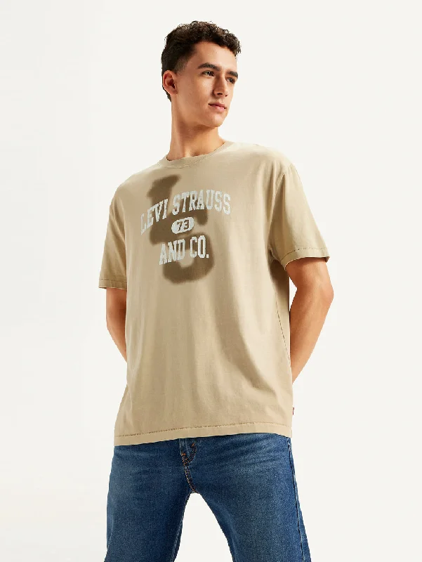 Warm Men's Fleece-Lined TopsMen's Graphic Print Regular Fit T-Shirt