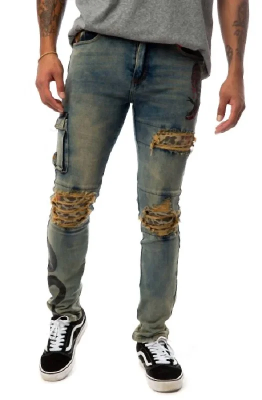 Everyday Men's JeansSnake Denim Jeans In Blue