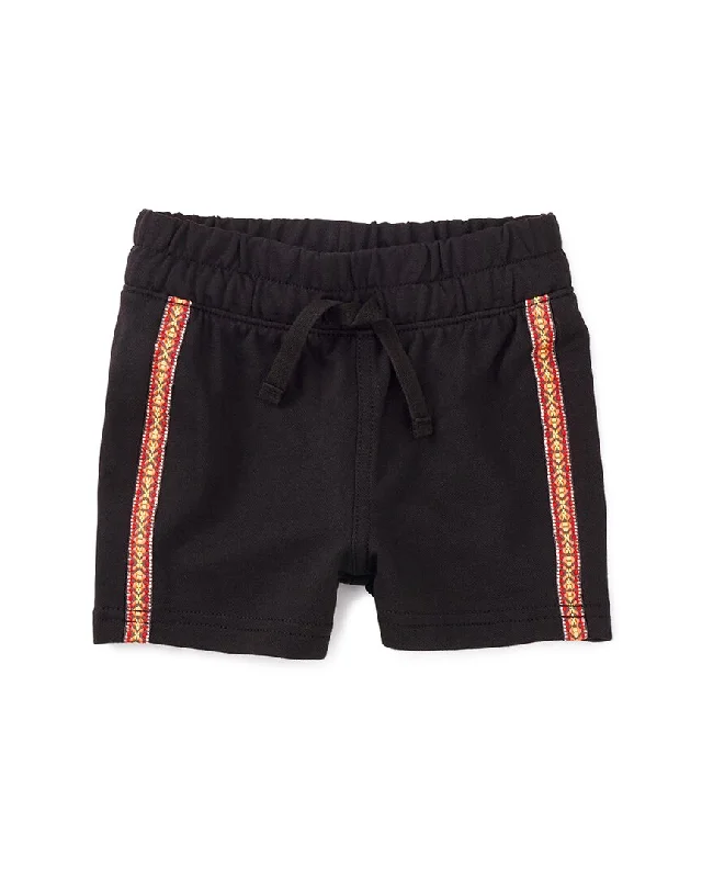 Patterned Men's Bermuda Casual ShortsTea Collection Jacquard Trim Baby Short
