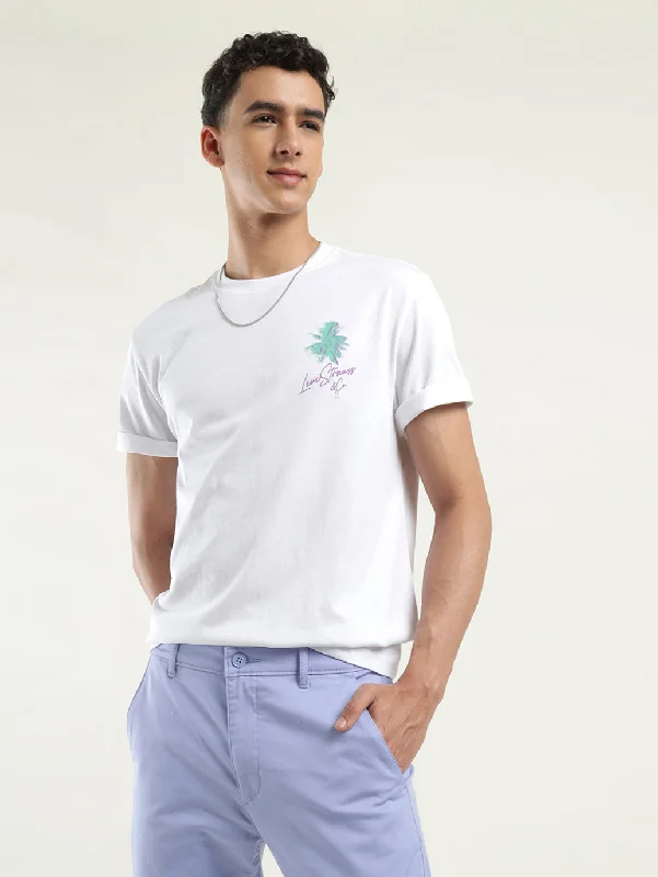 Men's Shirts with Logo EmbossmentsMen's Solid Crew Neck T-Shirt