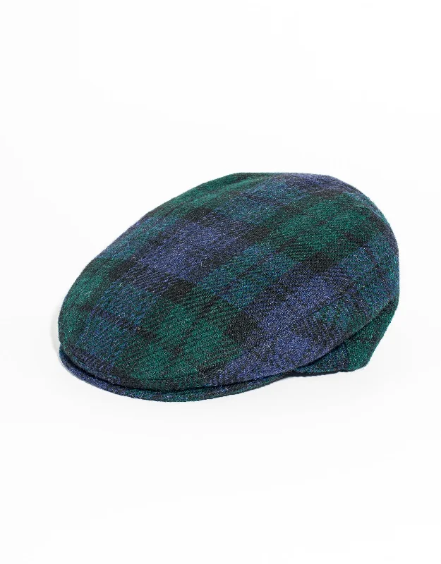 Trendy Work HatsHARRIS TWEED IVY CAP - BLACKWATCH