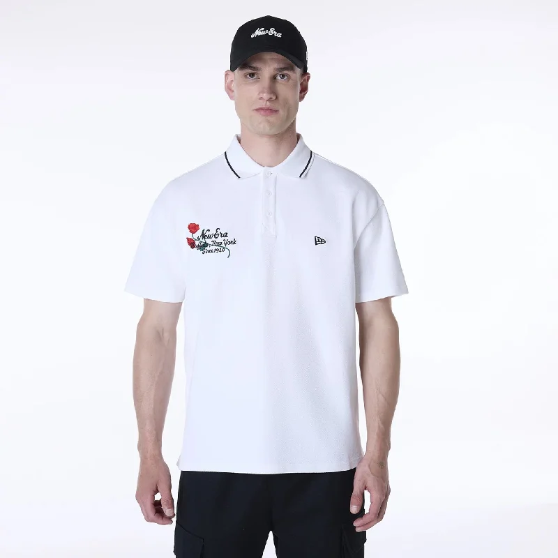 Versatile Men's Tank TopsNew Era Floral Polo White T-Shirt