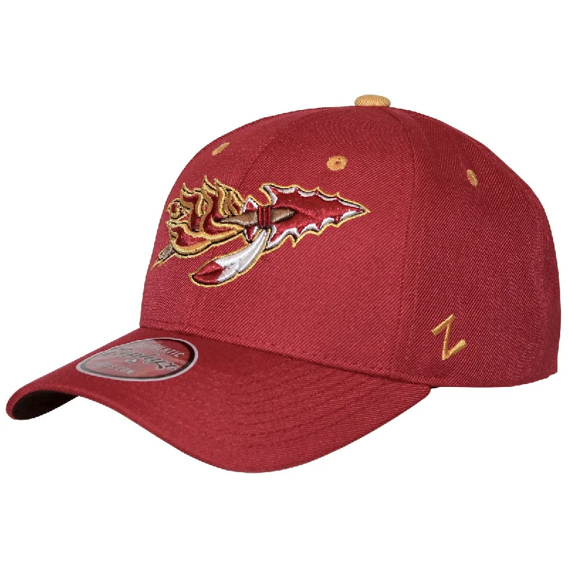 Relaxed Beanie HatsZephyr Vault Flaming Spear Design Adjustable Snapback Cap - Cardinal Relaxed Beanie HatsZephyr Vault Flaming Spear Design Adjustable Snapback Cap - Cardinal