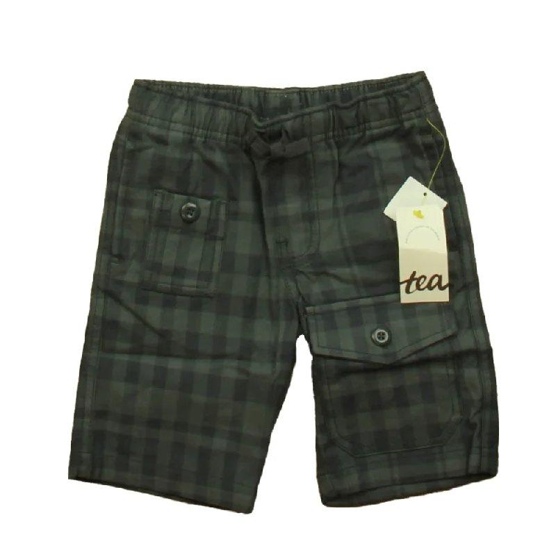 Cool Men's Linen ShortsTea Boys Grey | Green Plaid Shorts