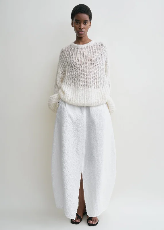 Men's Sweaters with High-Neck DesignsPuffed knit off-white