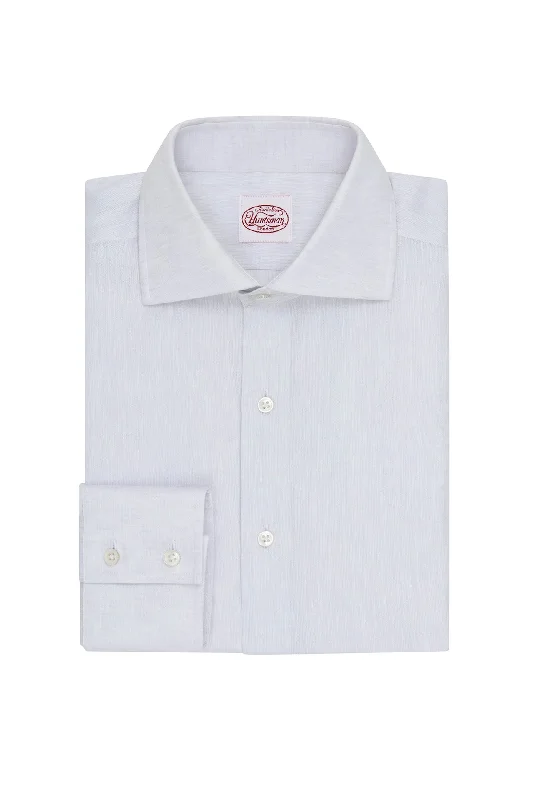 Men's Bold-Color Shirts for a Statement PieceGrey Linen Single Cuff Shirt