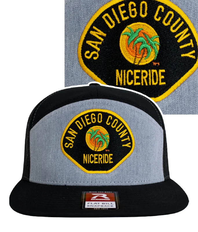 Sun-Protective Beach Hats"The Badge" 7 Panel Trucker Hat