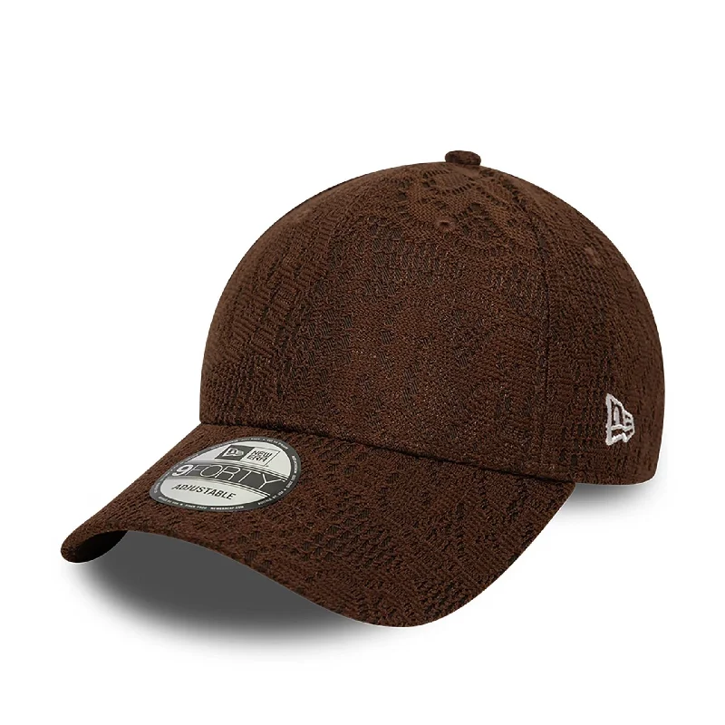 Fashionable Fedora HatsNew Era Neutral Lace Dark Brown 9FORTY Adjustable Cap