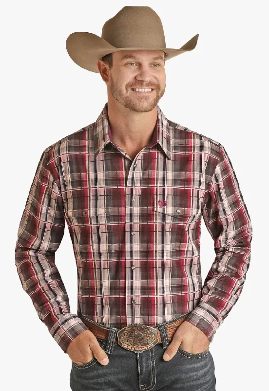 Men's Performance Shirts for Active LifestylesPanhandle Mens Plaid Slim Fit Poplin Long Sleeve Shirt Men's Performance Shirts for Active LifestylesPanhandle Mens Plaid Slim Fit Poplin Long Sleeve Shirt