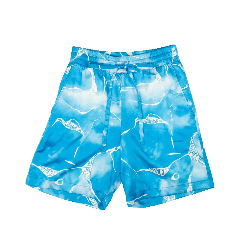 Creative Pattern Men's Fashion ShortsBlue Silk Tie Dye Printed Shorts