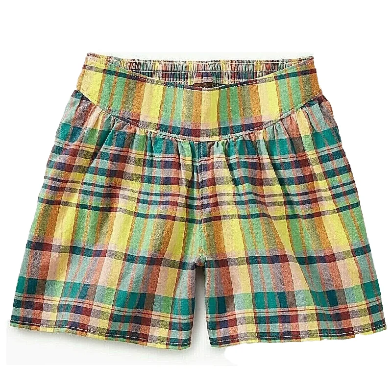 Versatile Men's Linen ShortsTea Girls Plaid Shorts