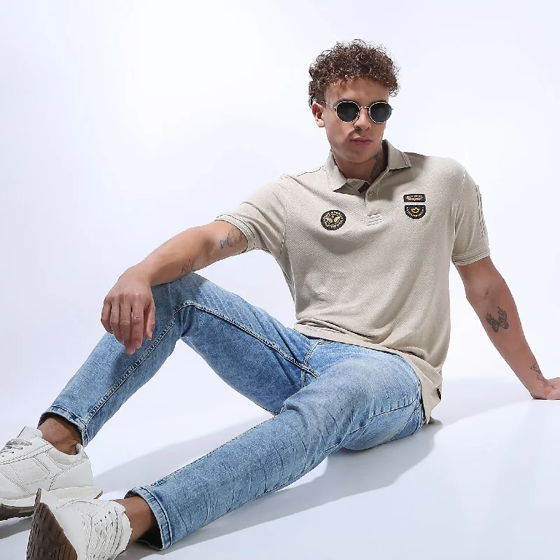 Men's Shirts with Patch PocketsMilitia Edition™ Cavillary Solid Polo T-Shirt with Sleeve Pocket and Especially Branded Badges Men's Shirts with Patch PocketsMilitia Edition™ Cavillary Solid Polo T-Shirt with Sleeve Pocket and Especially Branded Badges