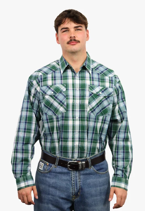 Men's Relaxed-Fit Shirts for Casual ComfortBisley Mens Western Long Sleeve Checked Shirt Men's Relaxed-Fit Shirts for Casual ComfortBisley Mens Western Long Sleeve Checked Shirt