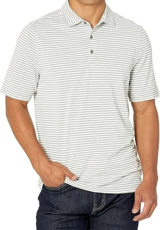 Men's Shirts with Patchwork PatternsVirtue Eco Pique Stripe Polo Shirt In Polished