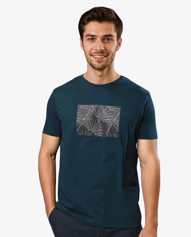 Men's Shirts with Graphic PrintsRare Rabbit Men's Glams Green Crew Neck Abstract Graphic Logo Printed T-Shirt Men's Shirts with Graphic PrintsRare Rabbit Men's Glams Green Crew Neck Abstract Graphic Logo Printed T-Shirt