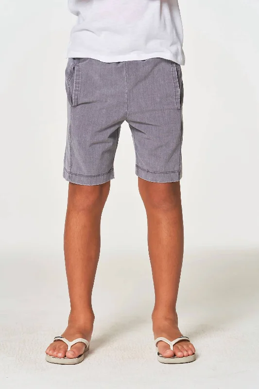 Men's Elastic-Waisted Loungewear ShortsBoy's Coastal Cloth Boat Day Short In Gray Mineral Wash Men's Elastic-Waisted Loungewear ShortsBoy's Coastal Cloth Boat Day Short In Gray Mineral Wash