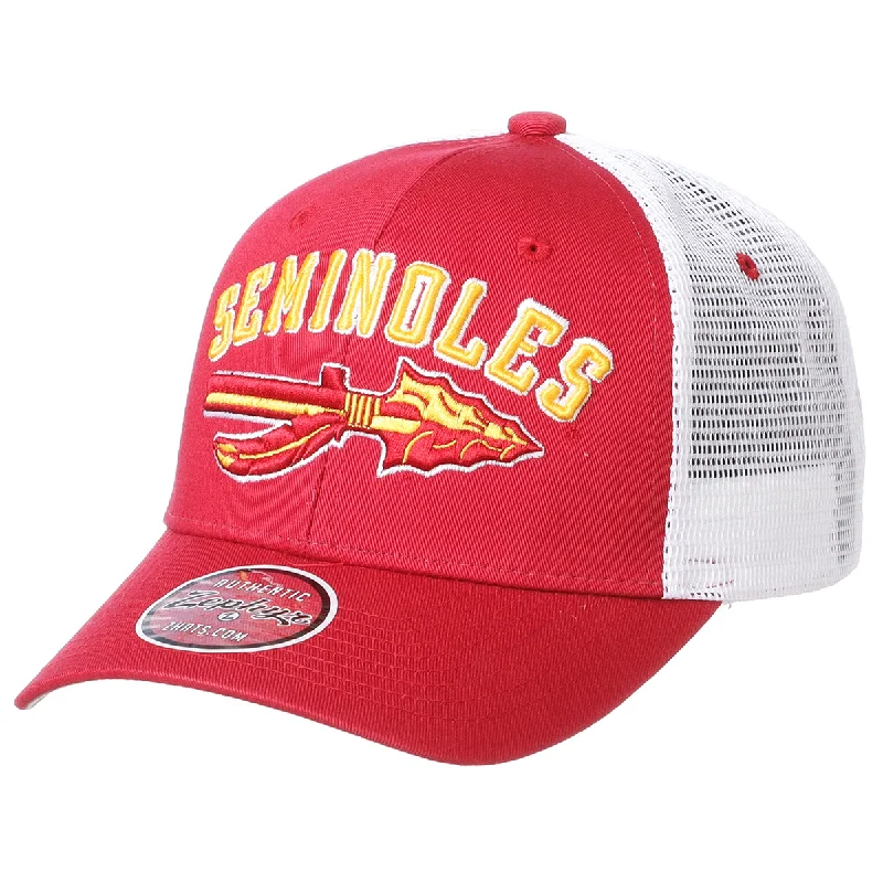 Kids' Sun HatsZephyr College Vault Seminoles Spear Big Rig Structured Adjustable Mesh Back Hat - Garnet Kids' Sun HatsZephyr College Vault Seminoles Spear Big Rig Structured Adjustable Mesh Back Hat - Garnet