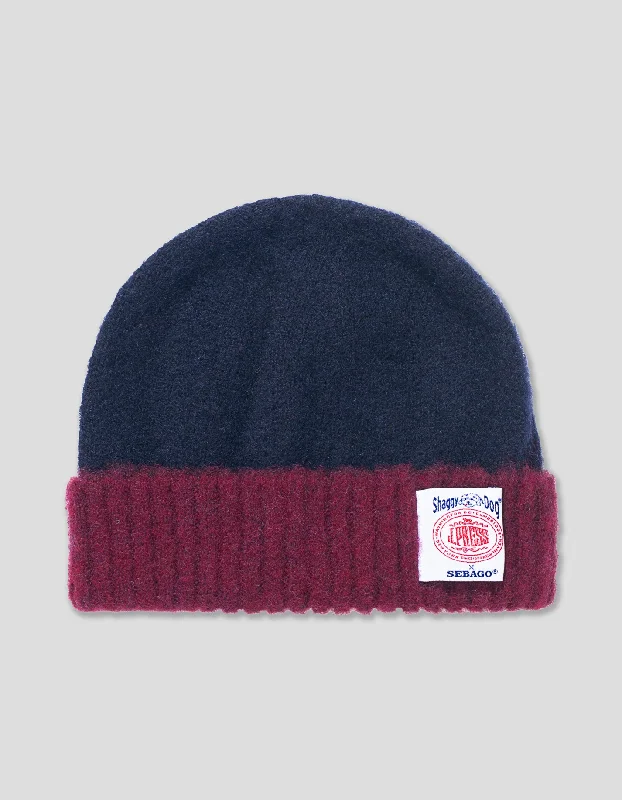 Formal Top HatsJ.PRESS X SEBAGO TWO-TONE SHAGGY BEANIE - NAVY