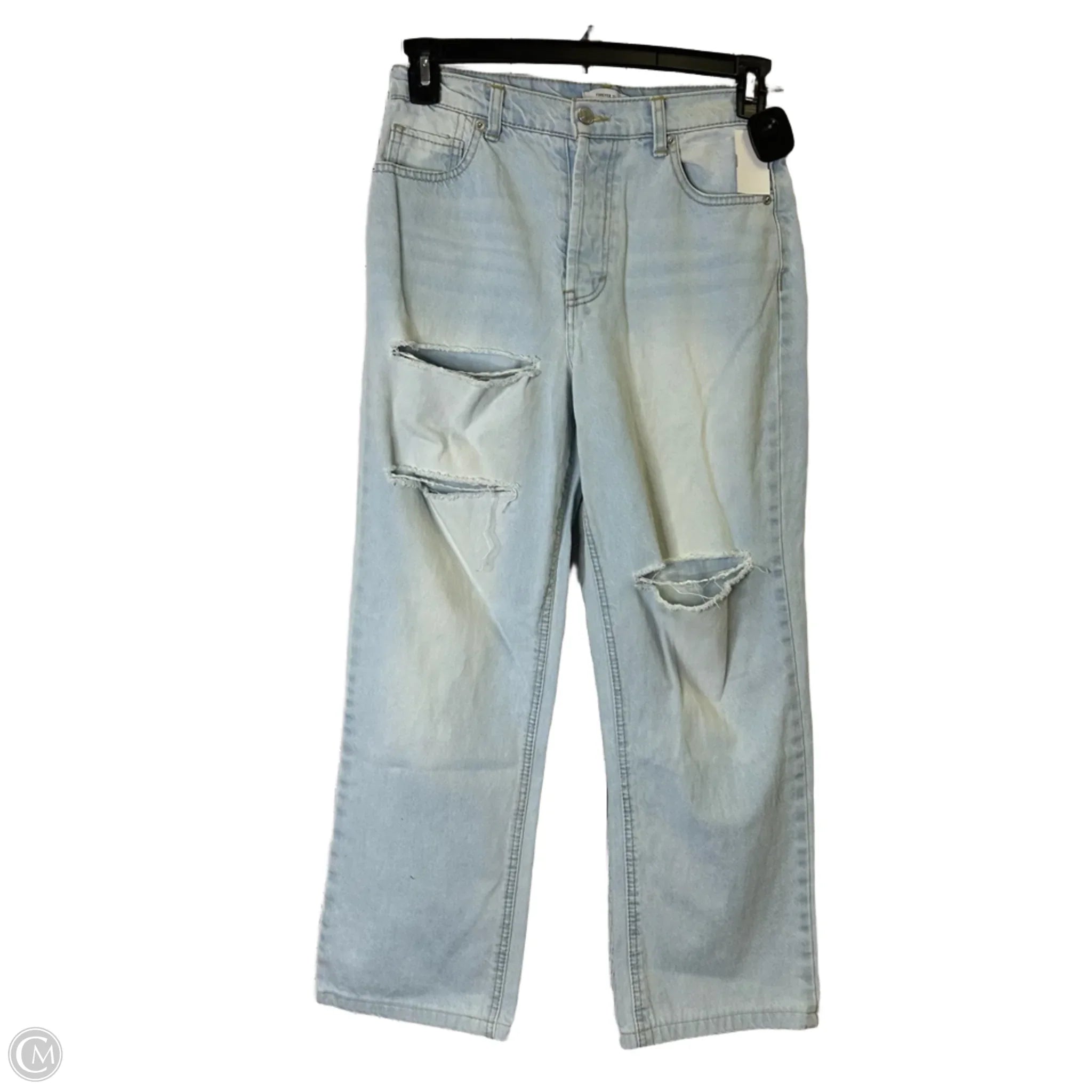 Men's Jeans with a Destroyed LookJeans Straight By Forever 21 In Blue Denim, Size: 4 Men's Jeans with a Destroyed LookJeans Straight By Forever 21 In Blue Denim, Size: 4