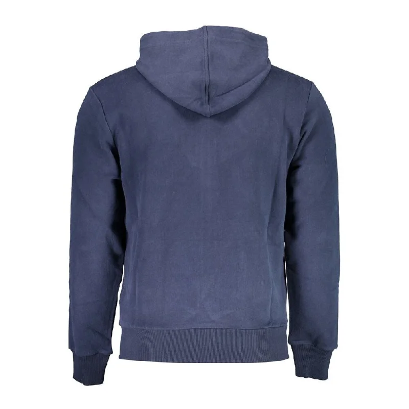 Stylish Men's Turtleneck SweatersLa Martina Elegant Blue Hooded Sweatshirt with Zip Men's Detail Stylish Men's Turtleneck SweatersLa Martina Elegant Blue Hooded Sweatshirt with Zip Men's Detail