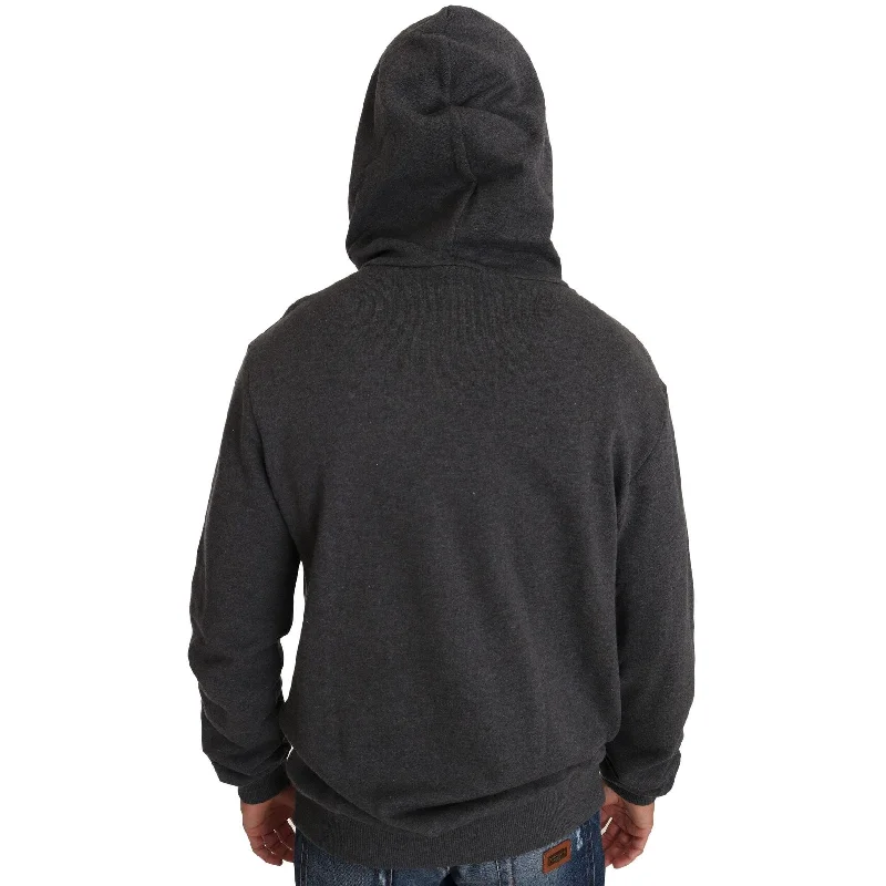 Men's Sweaters with Patch PocketsDolce & Gabbana Gray Crystal Heart Gun Motif Men's Sweater Men's Sweaters with Patch PocketsDolce & Gabbana Gray Crystal Heart Gun Motif Men's Sweater