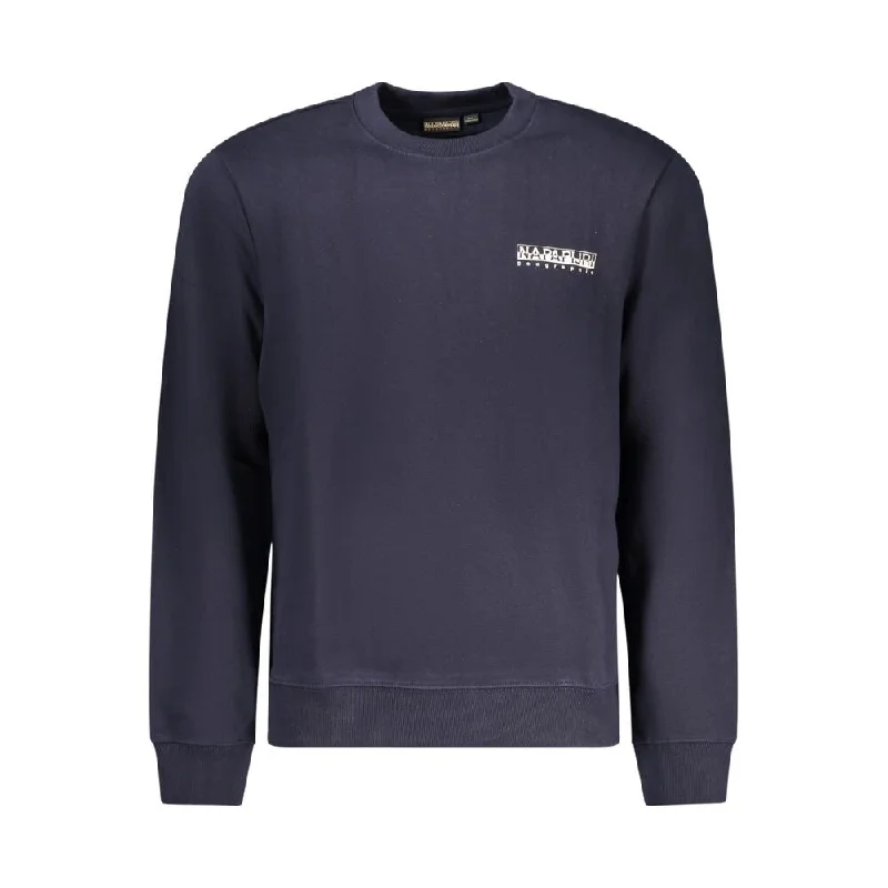 Men's Sweaters with Button-Up CollarsNapapijri Blue Cotton Men's Sweater