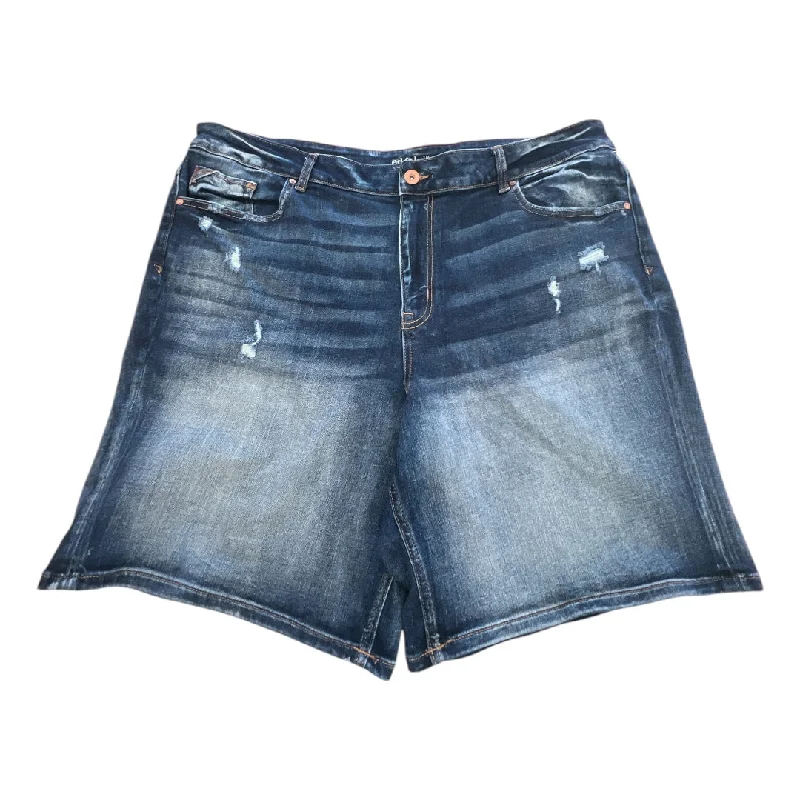 Cozy and Warm Men's Flannel ShortsSHORTS by  EDGELY In BLUE DENIM, Size: 24