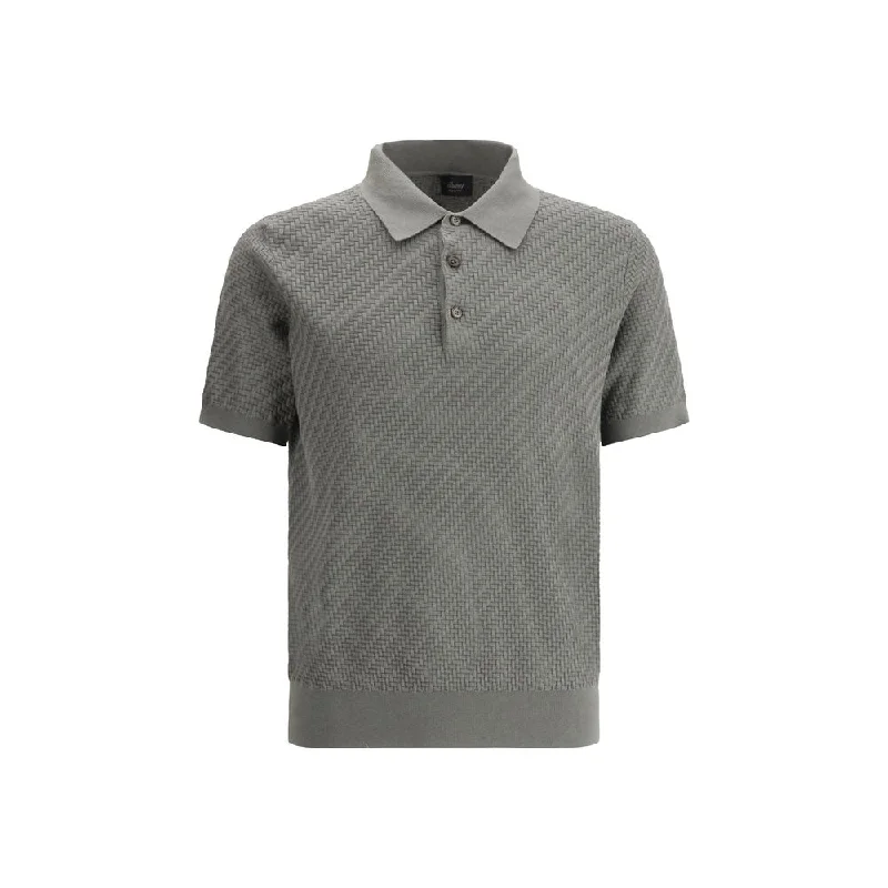 Men's Shirts with Cowl NecksBrioni Polo Shirt with woven Men's pattern.