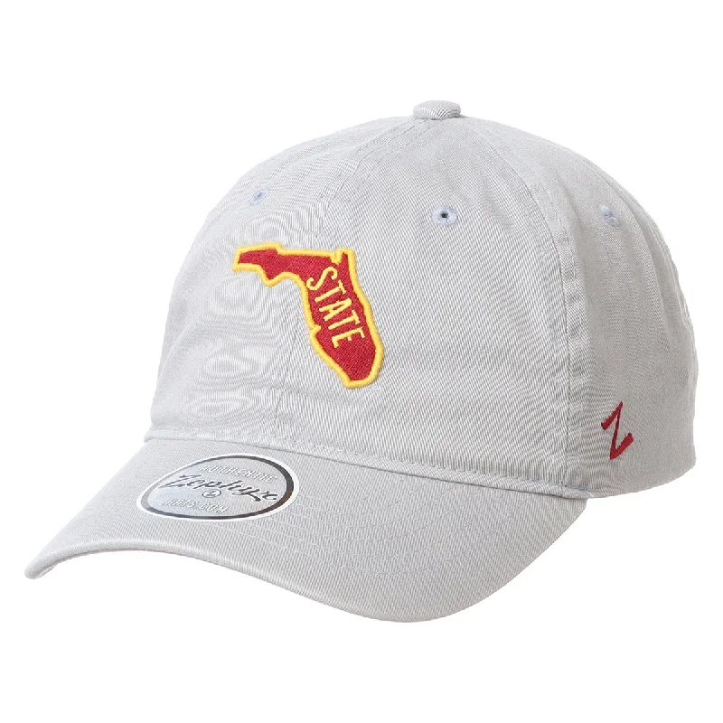 Women's Bucket HatsZephyr College Vault State of Florida Adjustable Relaxed Twill Hat - Grey