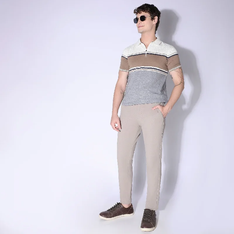 Men's Shirts with Graphic PrintsWeekend Polo™ - Exclusive Jacquard Stripes Pattern Zip Neck Regular Fit Polo T-Shirt Men's Shirts with Graphic PrintsWeekend Polo™ - Exclusive Jacquard Stripes Pattern Zip Neck Regular Fit Polo T-Shirt