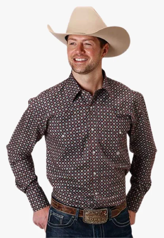 Men's Spread-Collar Shirts for a Bold StatementRoper Mens Amarillo Collection Long Sleeve Shirt Men's Spread-Collar Shirts for a Bold StatementRoper Mens Amarillo Collection Long Sleeve Shirt